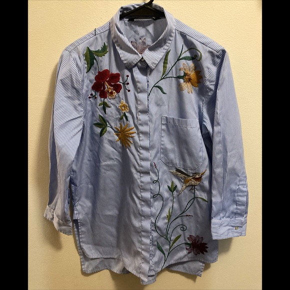 Zara Woman Embroidered Shirt - Picture 9 of 16
